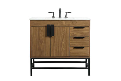 Elegant Furniture & Lighting - Eugene 36 inch Single bathroom vanity in walnut brown - VF48836WB veiw 1