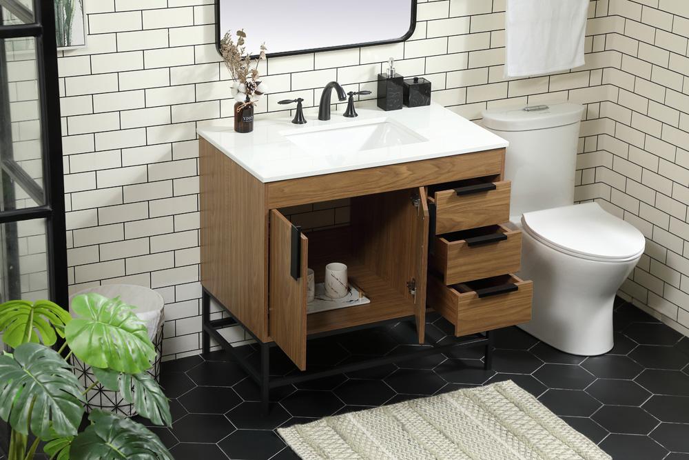 Elegant Furniture & Lighting - Eugene 36 inch Single bathroom vanity in walnut brown - VF48836WB veiw 4