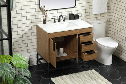 Elegant Furniture & Lighting - Eugene 36 inch Single bathroom vanity in walnut brown - VF48836WB veiw 4