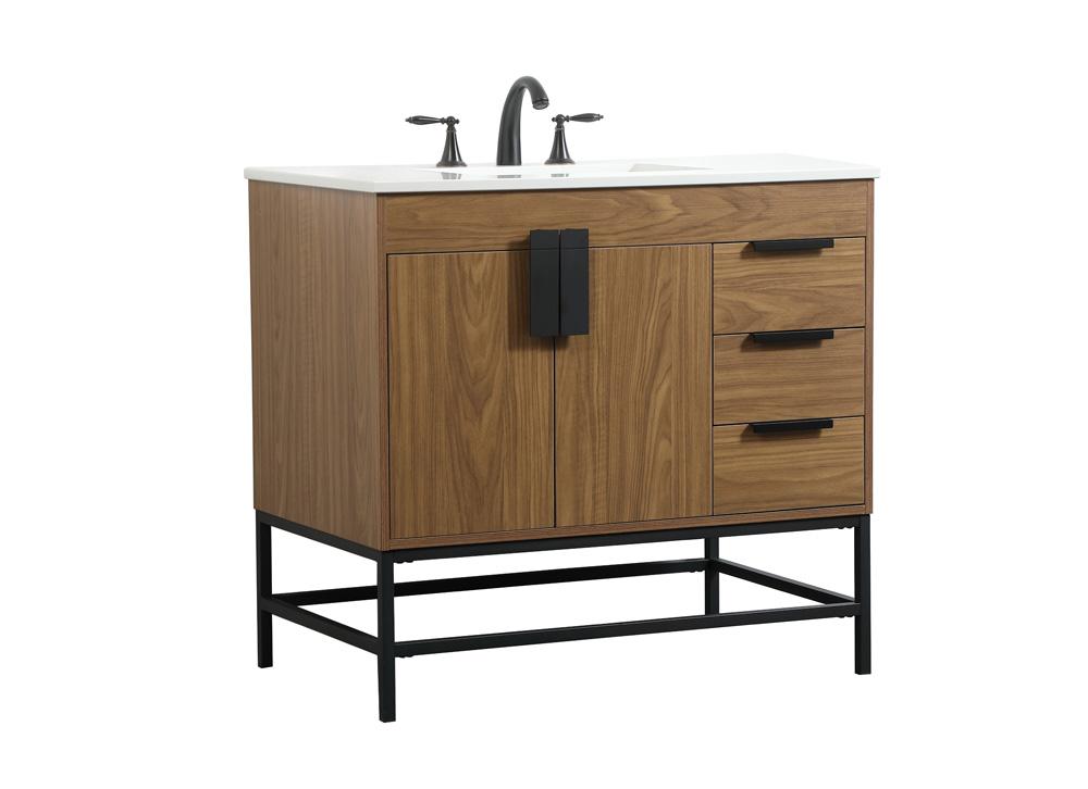 Elegant Furniture & Lighting - Eugene 36 inch Single bathroom vanity in walnut brown - VF48836WB veiw 8