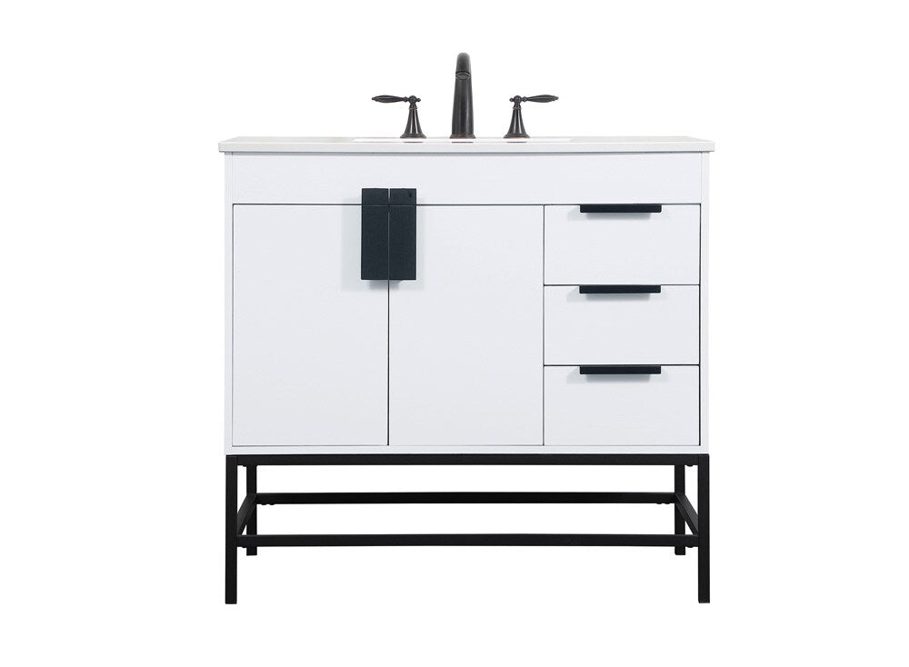 Elegant Furniture & Lighting - Eugene 36 inch Single bathroom vanity in white - VF48836MWH veiw 1