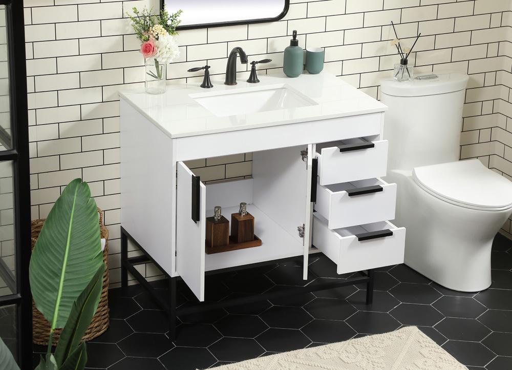 Elegant Furniture & Lighting - Eugene 36 inch Single bathroom vanity in white - VF48836MWH veiw 4