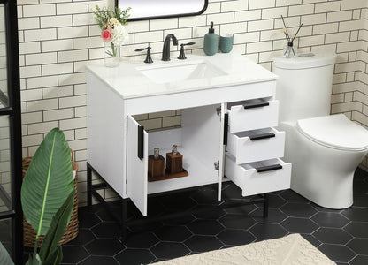 Elegant Furniture & Lighting - Eugene 36 inch Single bathroom vanity in white - VF48836MWH veiw 4