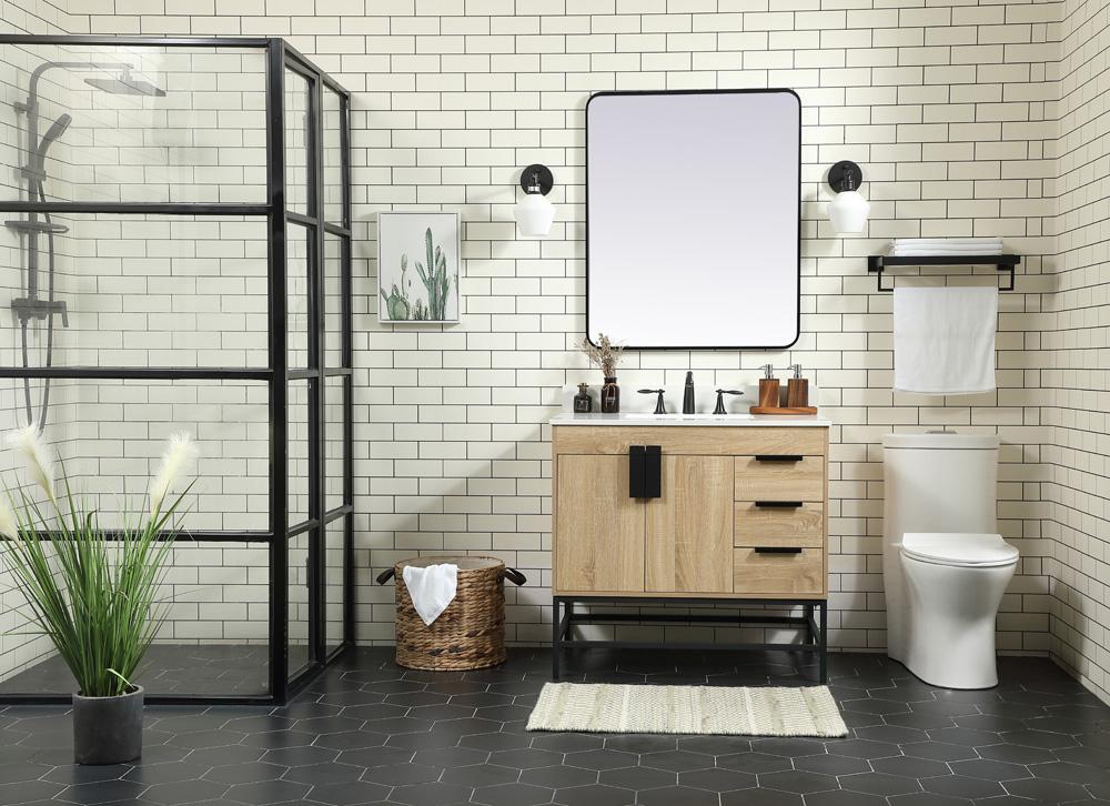 Elegant Furniture & Lighting - Eugene 36 inch Single bathroom vanity in mango wood with backsplash - VF48836MW-BS veiw 5