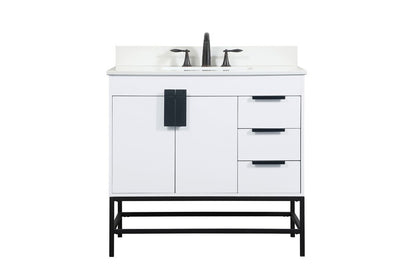 Elegant Furniture & Lighting - Eugene 36 inch Single bathroom vanity in white with backsplash - VF48836MWH-BS veiw 1