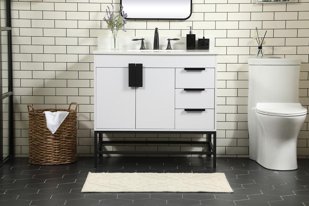 Elegant Furniture & Lighting - Eugene 36 inch Single bathroom vanity in white with backsplash - VF48836MWH-BS veiw 2