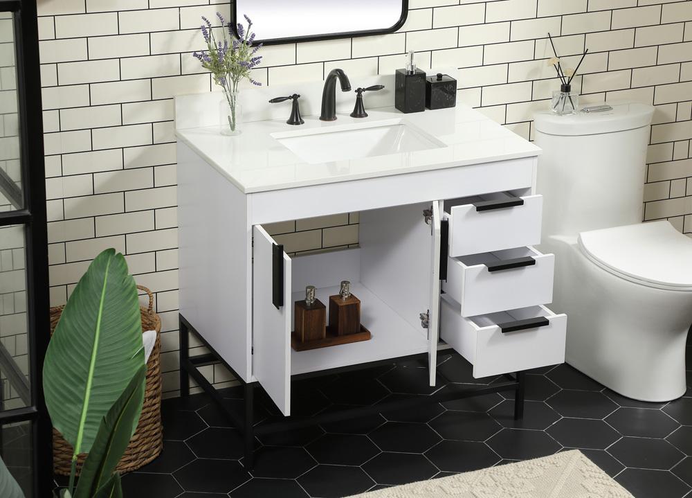 Elegant Furniture & Lighting - Eugene 36 inch Single bathroom vanity in white with backsplash - VF48836MWH-BS veiw 4