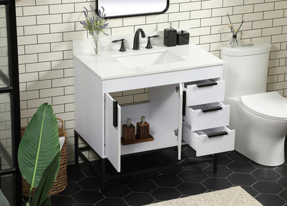 Elegant Furniture & Lighting - Eugene 36 inch Single bathroom vanity in white with backsplash - VF48836MWH-BS veiw 4