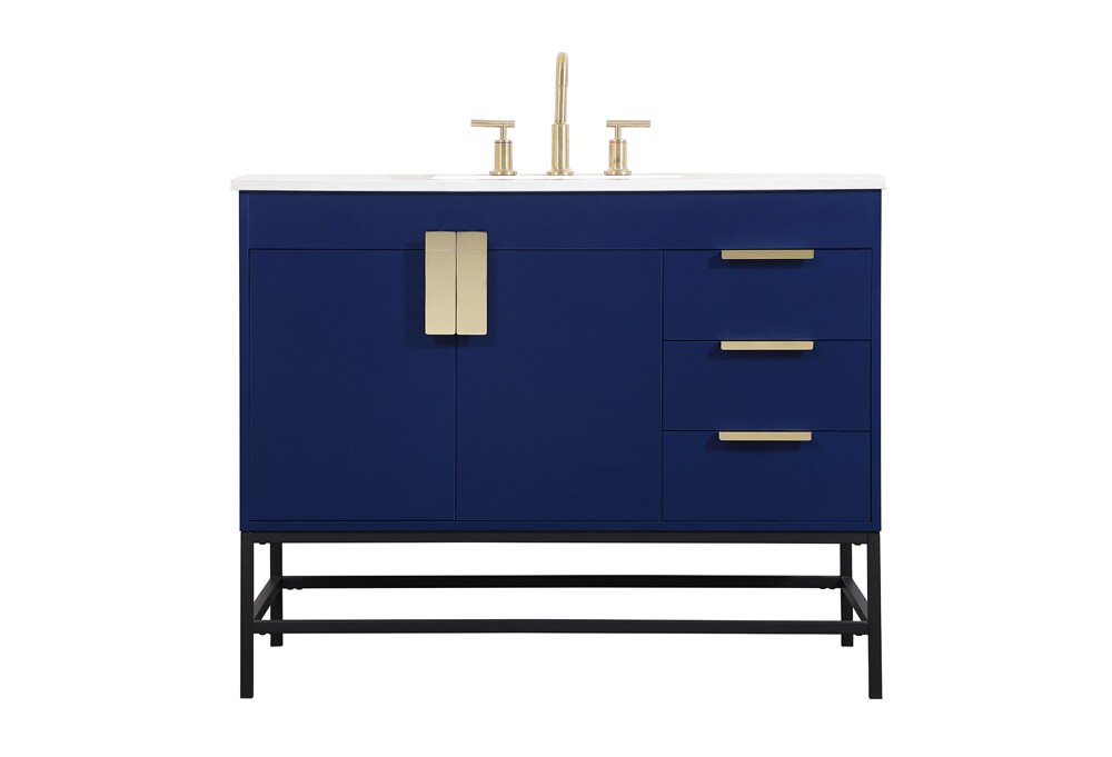 Elegant Furniture & Lighting - Eugene 42 inch Single bathroom vanity in blue - VF48842MBL veiw 1