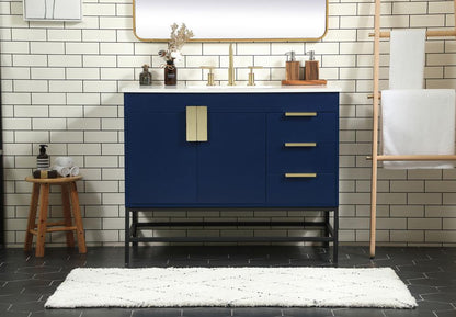 Elegant Furniture & Lighting - Eugene 42 inch Single bathroom vanity in blue - VF48842MBL veiw 2