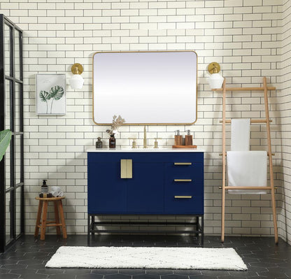 Elegant Furniture & Lighting - Eugene 42 inch Single bathroom vanity in blue - VF48842MBL veiw 5