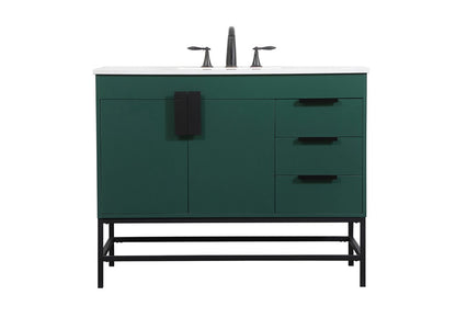 Elegant Furniture & Lighting - Eugene 42 inch Single bathroom vanity in green - VF48842MGN veiw 1