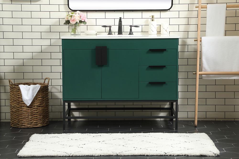 Elegant Furniture & Lighting - Eugene 42 inch Single bathroom vanity in green - VF48842MGN veiw 2