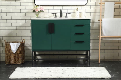 Elegant Furniture & Lighting - Eugene 42 inch Single bathroom vanity in green - VF48842MGN veiw 2