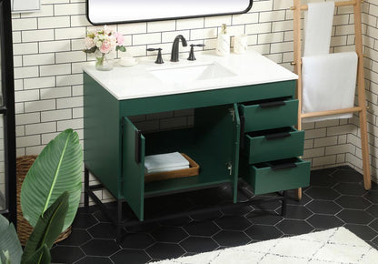Elegant Furniture & Lighting - Eugene 42 inch Single bathroom vanity in green - VF48842MGN veiw 4
