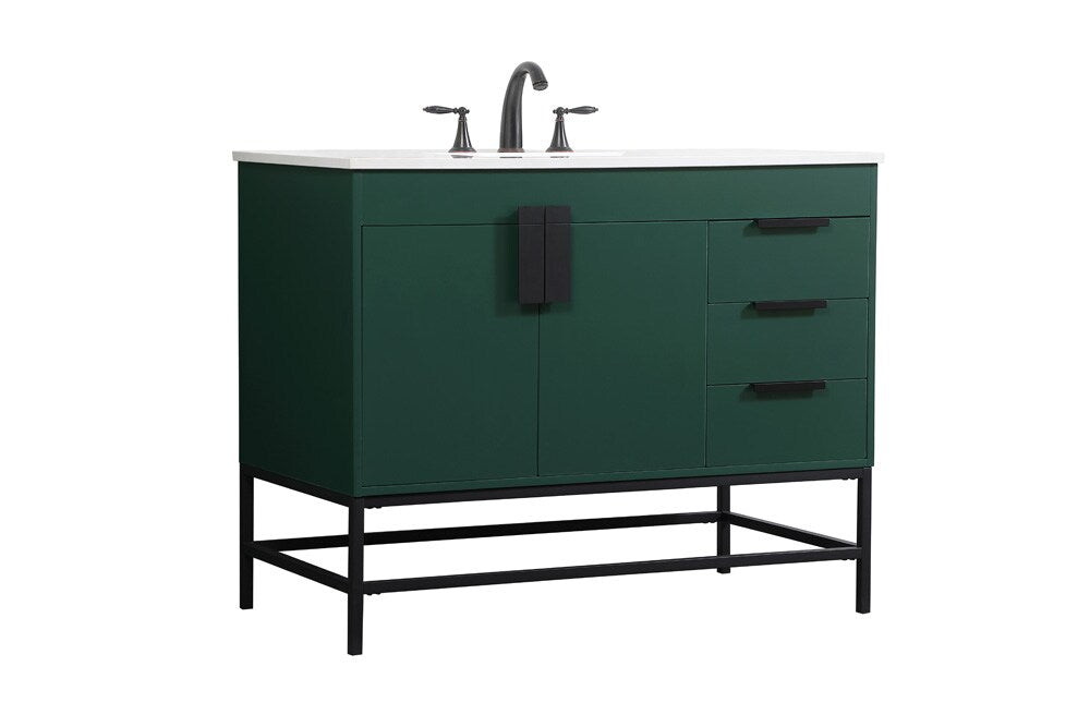 Elegant Furniture & Lighting - Eugene 42 inch Single bathroom vanity in green - VF48842MGN veiw 8