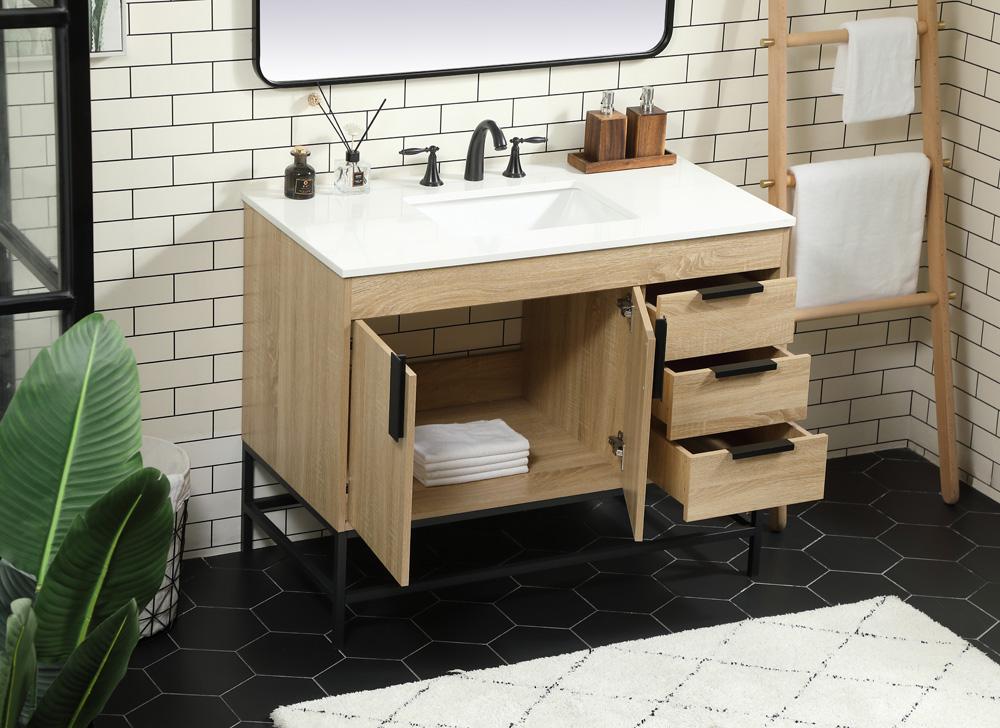 Elegant Furniture & Lighting - Eugene 42 inch Single bathroom vanity in mango wood - VF48842MW veiw 4