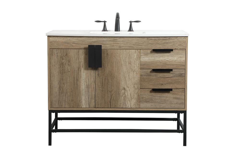 Elegant Furniture & Lighting - Eugene 42 inch Single bathroom vanity in natural oak - VF48842NT veiw 1