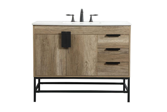 Elegant Furniture & Lighting - Eugene 42 inch Single bathroom vanity in natural oak - VF48842NT veiw 1