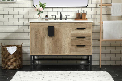 Elegant Furniture & Lighting - Eugene 42 inch Single bathroom vanity in natural oak - VF48842NT veiw 2