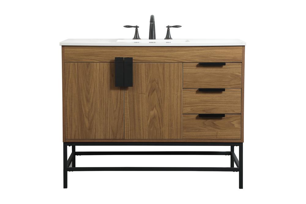 Elegant Furniture & Lighting - Eugene 42 inch Single bathroom vanity in walnut brown - VF48842WB veiw 1