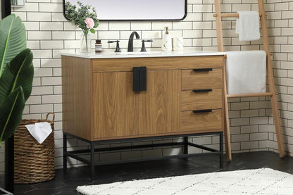 Elegant Furniture & Lighting - Eugene 42 inch Single bathroom vanity in walnut brown - VF48842WB veiw 3