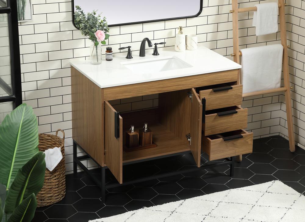 Elegant Furniture & Lighting - Eugene 42 inch Single bathroom vanity in walnut brown - VF48842WB veiw 4