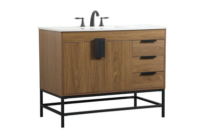 Elegant Furniture & Lighting - Eugene 42 inch Single bathroom vanity in walnut brown - VF48842WB veiw 8