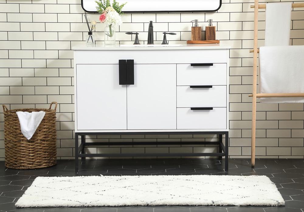 Elegant Furniture & Lighting - Eugene 42 inch Single bathroom vanity in white - VF48842MWH veiw 2