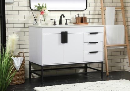 Elegant Furniture & Lighting - Eugene 42 inch Single bathroom vanity in white - VF48842MWH veiw 3