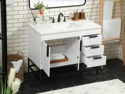 Elegant Furniture & Lighting - Eugene 42 inch Single bathroom vanity in white - VF48842MWH veiw 4