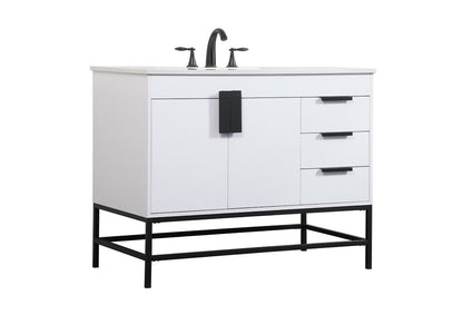 Elegant Furniture & Lighting - Eugene 42 inch Single bathroom vanity in white - VF48842MWH veiw 8