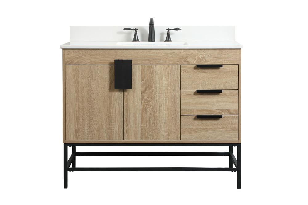 Elegant Furniture & Lighting - Eugene 42 inch Single bathroom vanity in mango wood with backsplash - VF48842MW-BS veiw 1
