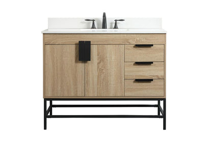 Elegant Furniture & Lighting - Eugene 42 inch Single bathroom vanity in mango wood with backsplash - VF48842MW-BS veiw 1