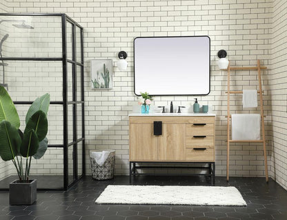 Elegant Furniture & Lighting - Eugene 42 inch Single bathroom vanity in mango wood with backsplash - VF48842MW-BS veiw 5