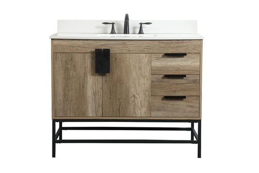 Elegant Furniture & Lighting - Eugene 42 inch Single bathroom vanity in natural oak with backsplash - VF48842NT-BS veiw 1