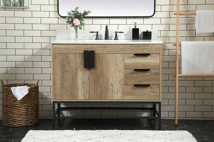 Elegant Furniture & Lighting - Eugene 42 inch Single bathroom vanity in natural oak with backsplash - VF48842NT-BS veiw 2