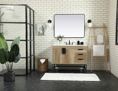 Elegant Furniture & Lighting - Eugene 42 inch Single bathroom vanity in natural oak with backsplash - VF48842NT-BS veiw 5