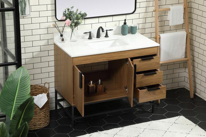 Elegant Furniture & Lighting - Eugene 42 inch Single bathroom vanity in walnut brown with backsplash - VF48842WB-BS veiw 4