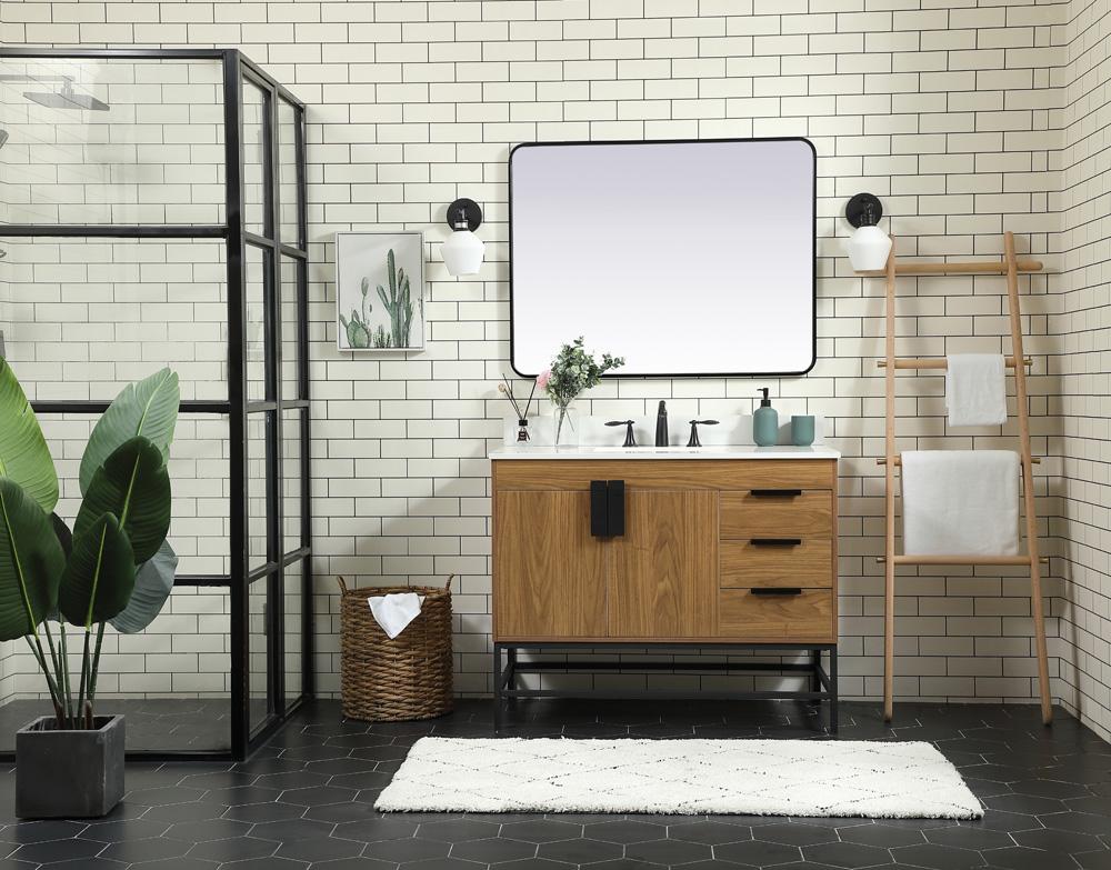 Elegant Furniture & Lighting - Eugene 42 inch Single bathroom vanity in walnut brown with backsplash - VF48842WB-BS veiw 5