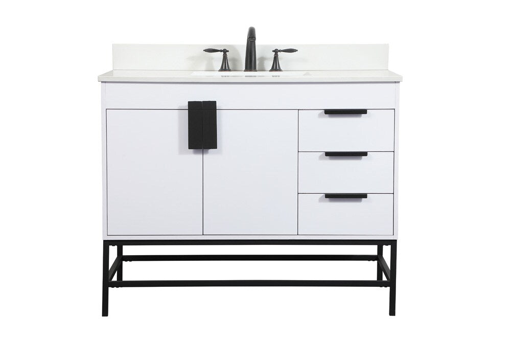 Elegant Furniture & Lighting - Eugene 42 inch Single bathroom vanity in white with backsplash - VF48842MWH-BS veiw 1