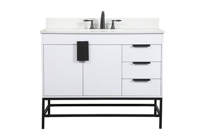 Elegant Furniture & Lighting - Eugene 42 inch Single bathroom vanity in white with backsplash - VF48842MWH-BS veiw 1