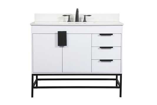 Elegant Furniture & Lighting - Eugene 42 inch Single bathroom vanity in white with backsplash - VF48842MWH-BS veiw 1