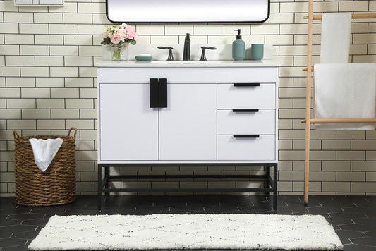 Elegant Furniture & Lighting - Eugene 42 inch Single bathroom vanity in white with backsplash - VF48842MWH-BS veiw 2