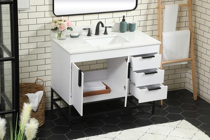 Elegant Furniture & Lighting - Eugene 42 inch Single bathroom vanity in white with backsplash - VF48842MWH-BS veiw 4