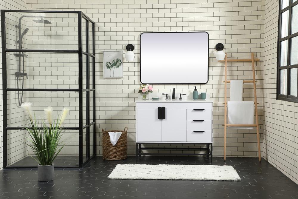 Elegant Furniture & Lighting - Eugene 42 inch Single bathroom vanity in white with backsplash - VF48842MWH-BS veiw 5