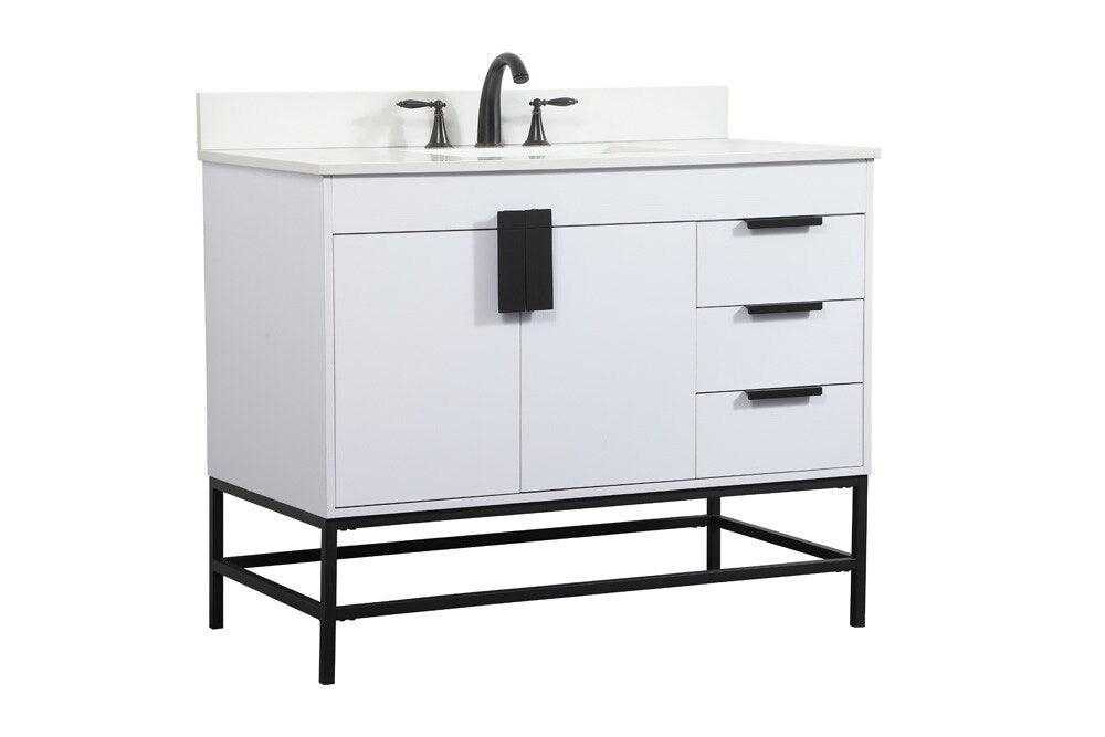 Elegant Furniture & Lighting - Eugene 42 inch Single bathroom vanity in white with backsplash - VF48842MWH-BS veiw 8