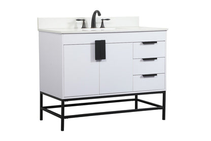 Elegant Furniture & Lighting - Eugene 42 inch Single bathroom vanity in white with backsplash - VF48842MWH-BS veiw 8