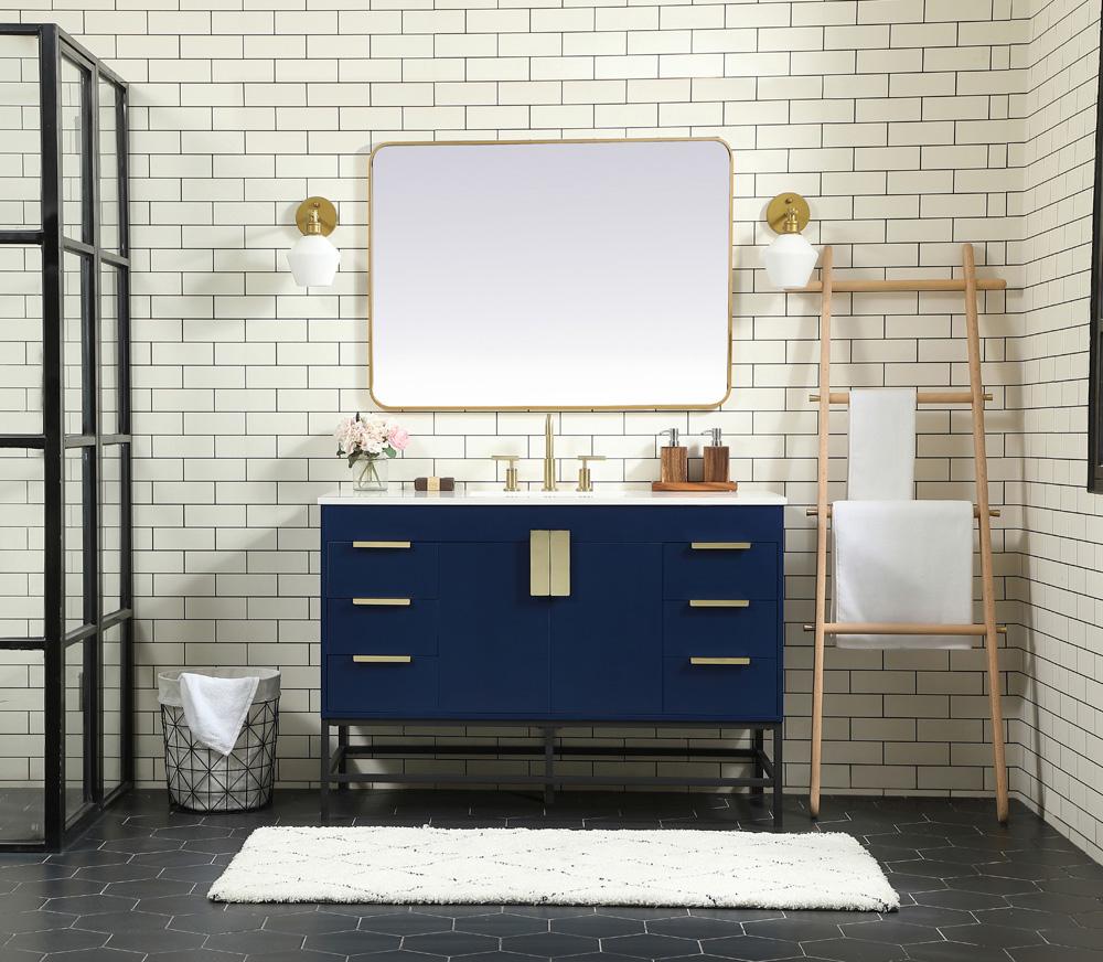 Elegant Furniture & Lighting - Eugene 48 inch Single bathroom vanity in blue - VF488W48MBL veiw 5