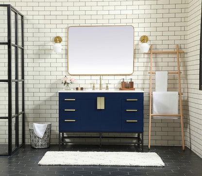 Elegant Furniture & Lighting - Eugene 48 inch Single bathroom vanity in blue - VF488W48MBL veiw 5